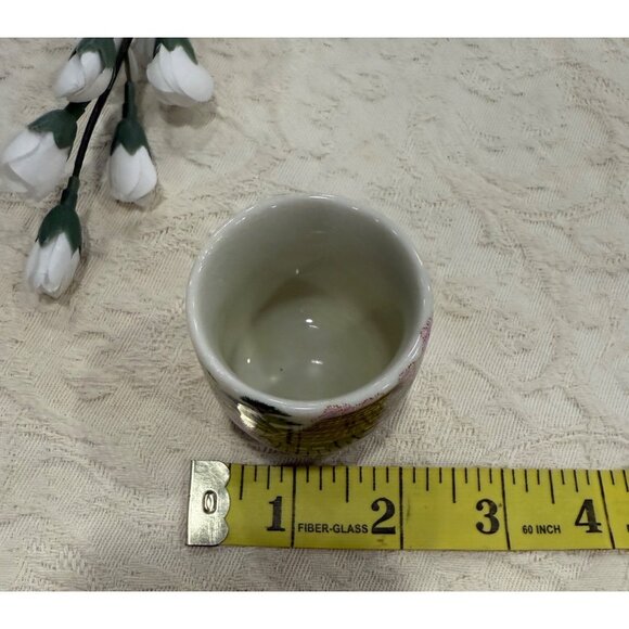 Vintage Japanese Tea Set With Scenic Hand-Painted Village & Cherry Blossoms - Picture 10 of 10